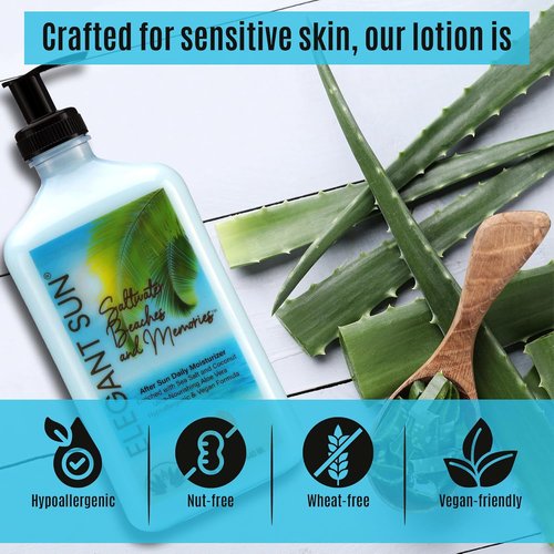 **Elegant Sun Saltwater Beaches Tan Extender - Aloe Vera After Sun Lotion for Sensitive Skin | Unisex Fresh Scent**