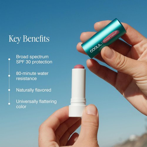 COOLA Organic Liplux Tinted Lip Balm - SPF 30 Sunscreen, Vegan & Gluten-Free Lip Care | 0.15 Oz