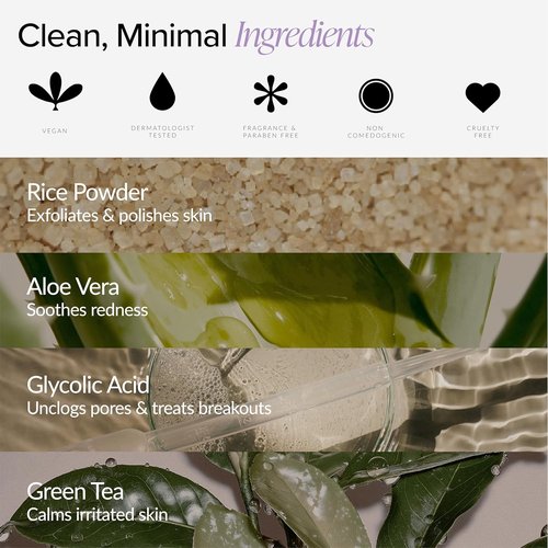 Beia Body Scrub - Gentle Exfoliating Scrub with Glycolic Acid & Rice Extract - Hydrates & Soothes Sensitive Skin | 7.6 Oz