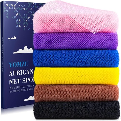 Regine Switzerland Exfoliating Bath Sponge Set - 6 African Net Scrubbers for Deep Cleansing