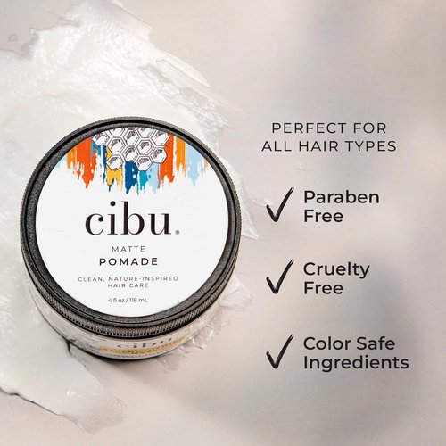 CIBU Matte Pomade - Nutrient-Rich Hair Styling for Men & Women - Long-Lasting Hold | 4oz