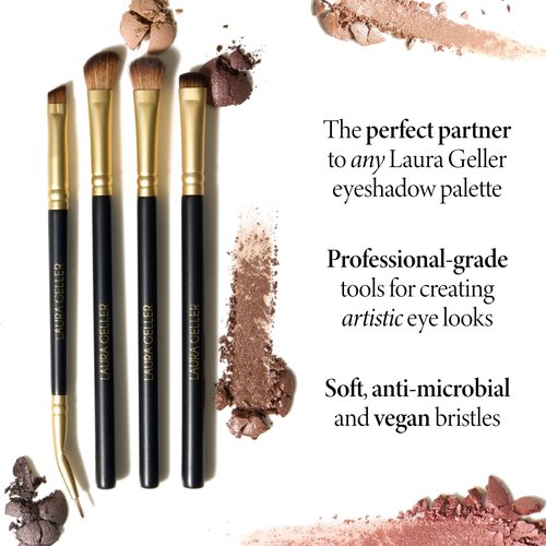 LAURA GELLER NEW YORK Cosmetic Professional Makeup Brushes - Cruelty-Free - 18 Shadow Skills Eyeshadow Brushes (4 Pack)