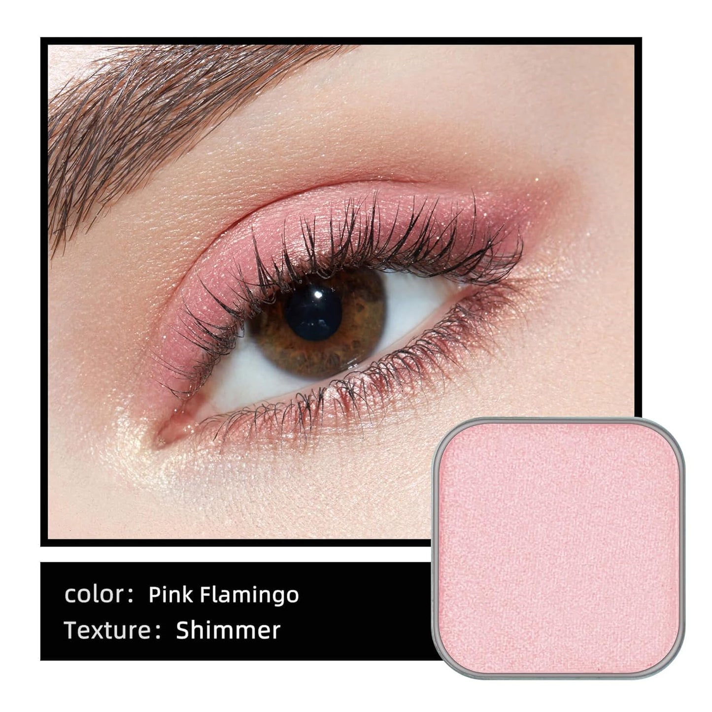 Skiennix Magnetic Single Shimmer Pink Eyeshadow - Light Pink Refill Pan for Hooded Eyes | DIY Palette