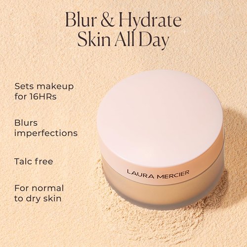 Laura Mercier Translucent Loose Setting Powder - Talc-Free, Ultra-Blur, Hydrating Wear, Mint Green Color Corrects Redness