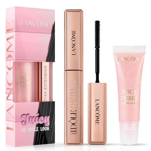 Lancôme Juicy Tubes Lip Gloss & Lash Idôle Flutter Extension Mascara Duo - Limited Edition Travel Set | Hydrating Marshmallow Electro & Lengthening True Black