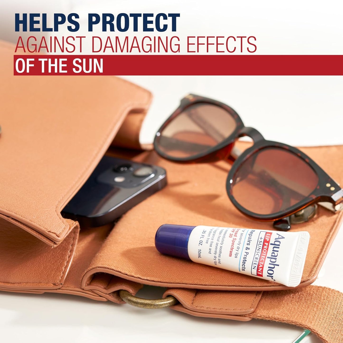 Aquaphor Lip Protectant & Sunscreen Ointment - Broad Spectrum SPF 30 - Soothes Chapped Lips - 0.35 fl. oz. Tube