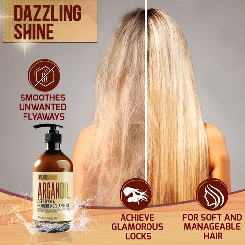 Moroccan Argan Oil Shampoo - Moisturizing Treatment for All Hair Types - Sulfate & Paraben Free - Salon Grade