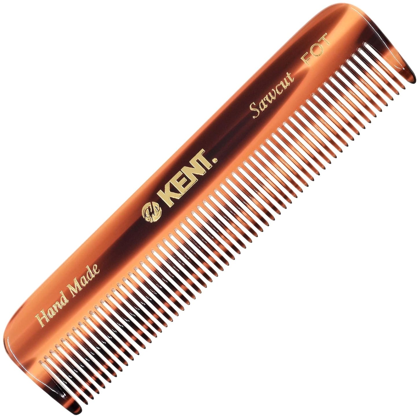 Kent A FOT Tortoiseshell Pocket Comb - Handmade Fine Tooth Hair Comb for Men, Women & Kids | Grooming & Styling Tool