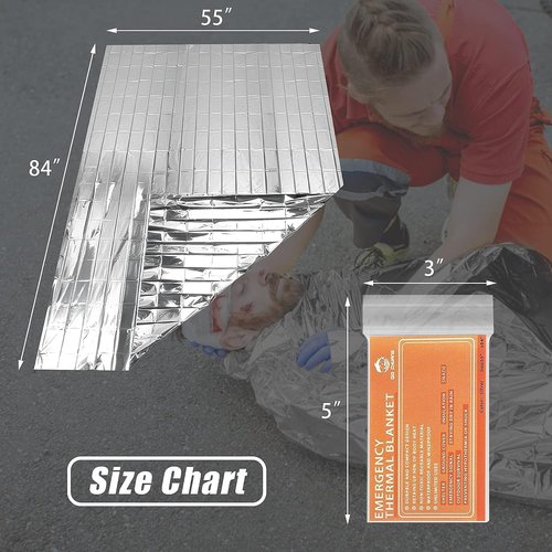 QIO CHUANG Mylar Thermal Blankets - Emergency Survival Space Blankets (4-Pack) for Camping & Hiking