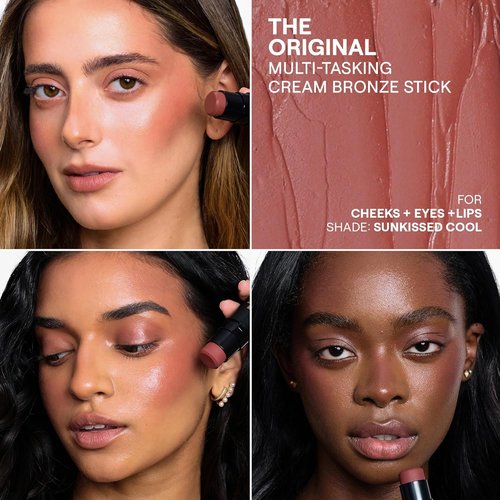 Nudestix Nudies Bronze All Over Matte Bronzing Stick - 3-in-1 Cream Bronzer for Cheeks, Eyes & Lips | Natural Contour & Sun-Kissed Glow