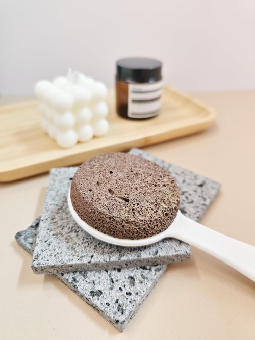 Copesfuda Straight Handle Pumice Stone - Professional Firm Control Foot Scrubber for Stubborn Calluses - Natural Dead Skin Remover & Pedicure File for Feet and Hands - 14“