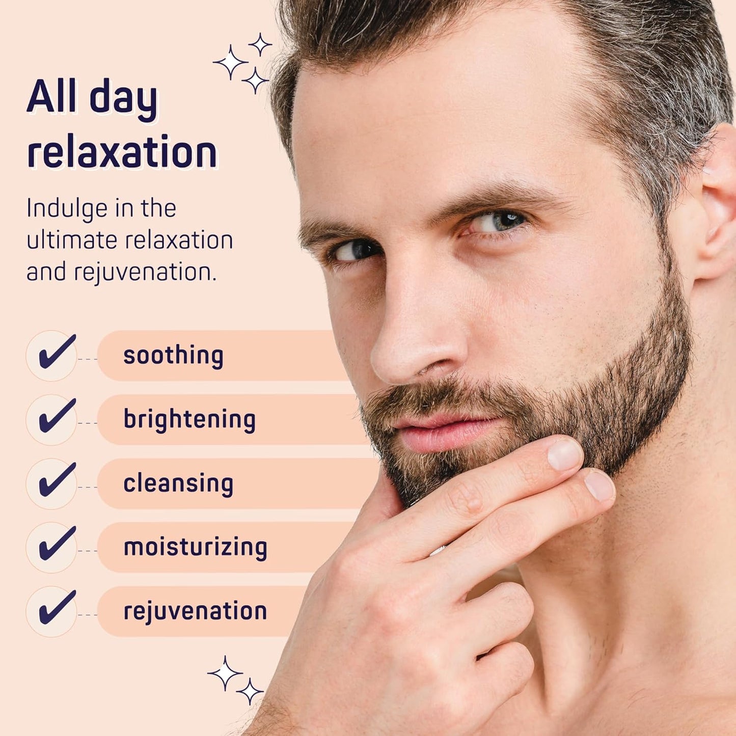 SpaLife Luxury Spa Sandalwood Gift Set for Men - 7-Piece Body Wash & Skincare Bundle
