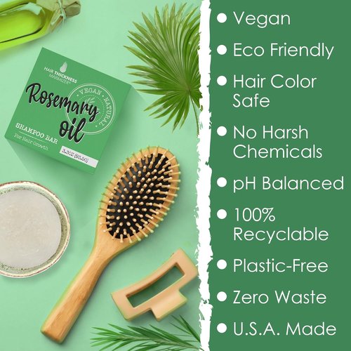 Rosemary Oil Shampoo Bar - Eco-Friendly Hair Growth Solution | Color Safe, pH Balanced, USA Made