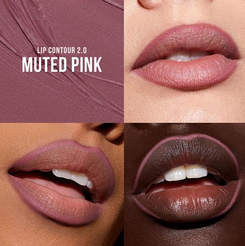 Huda Beauty Lip Contour Duo - Blushed Pinks | 2 Mini Lip Pencils in Muted Pink & Pinky Brown
