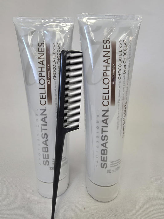 Skiennix Chocolate Brown Cellophane Wrap - Pack of 2 with Comb for Easy Use