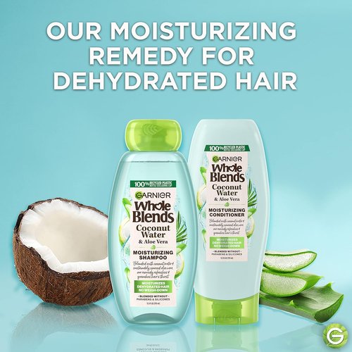 Garnier Whole Blends Coconut Water & Aloe Vera Shampoo - Refreshing Formula for Normal Hair | 28 Fl Oz