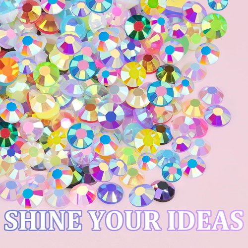 2 Boxes Resin Rhinestones with Tweezers for Crafting, 16000Pcs Mixed-Color 4mm&5mm Bedazzling Crystal with 3Pcs 10ml B7000 Jewelry Glue for DIY Crafts Clothing Tumblers Shoes Fabric Nail Art