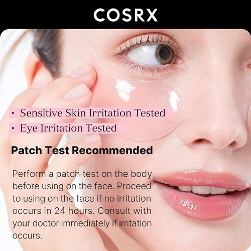 COSRX Pink Peptides Collagen Hydrogel Eye Patch - 60 Patches for Puffy Eyes & Dark Circles | Perfect Valentine’s Day Gift