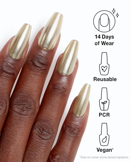 OPI xPRESS/ON Press-On Nails - Long Coffin Shape Nail Art | 30 Count With Glue | Instant Gel-Like Manicure