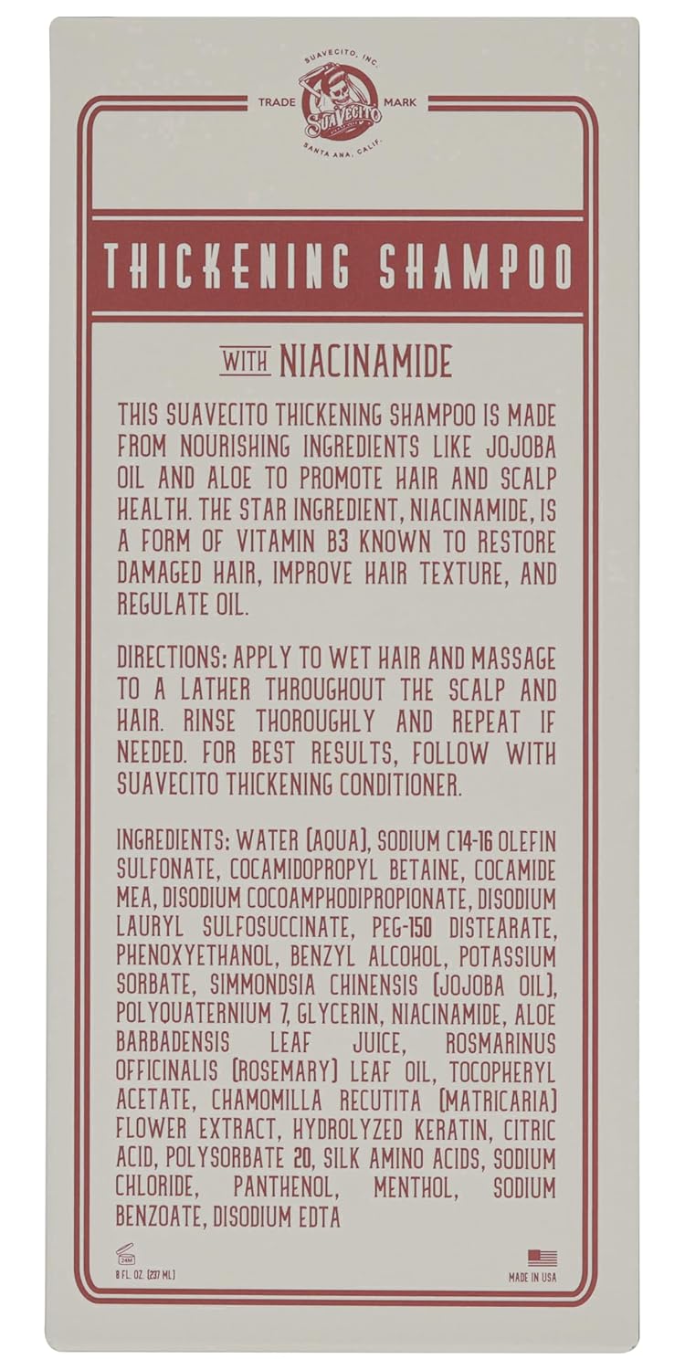 Suavecito Hair Thickening Conditioner - Niacinamide & Biotin Formula for Thinning Hair | Repairs Damage & Fights Hair Loss
