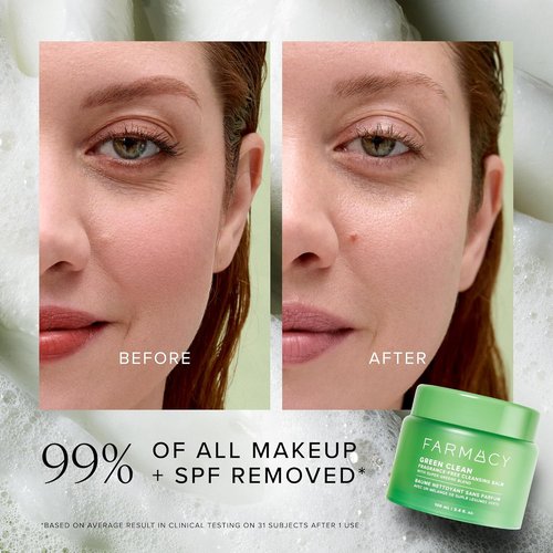 Farmacy Green Clean Makeup Remover Balm - Gentle Cleansing Oil for Sensitive Skin | Hydrates & Softens (200ml)