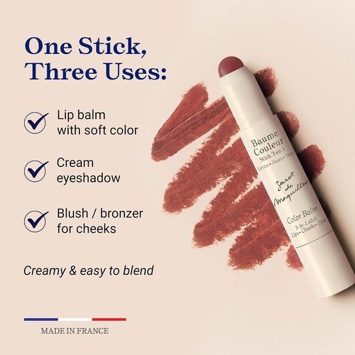 Embryolisse Color Balm - 3-in-1 Mocha Tint for Eyes, Lips & Cheeks | Hydrating Vegan Balm, 0.08 oz
