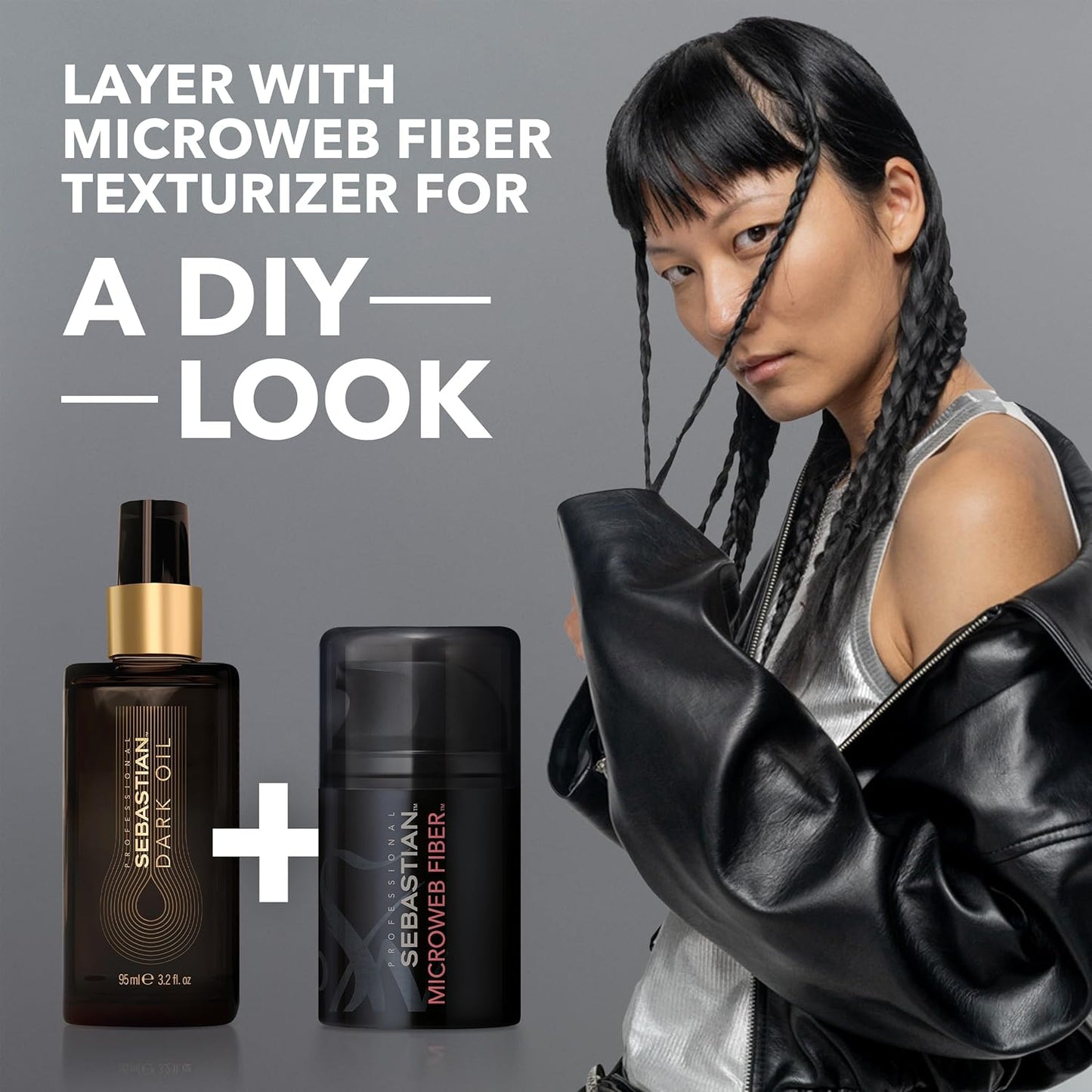 Sebastian Professional Hair Styling Set - Lightweight Dark Oil & Flexible Texturizer | 3.2 oz + 1.5 oz
