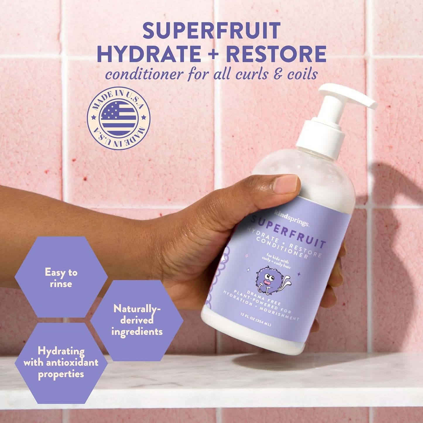 Skiennix Kids Conditioner - Ultra-Hydrating & Nourishing for Curly Hair | 12 Fl Oz