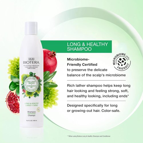 Biotera Long & Healthy Strengthening Shampoo - Strengthens Long Hair | Microbiome Friendly & Vegan