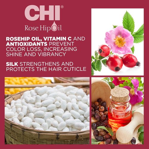 CHI Rosehip Oil Conditioner - Restores Moisture & Retains Color for Color-Treated Hair | 11.5 Oz