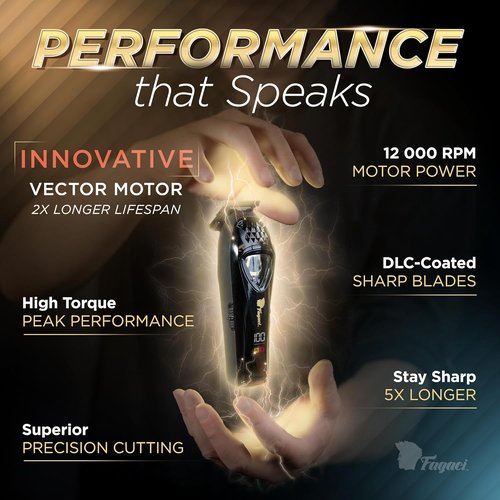 Fagaci Professional Zero Gapped Trimmer - Cordless Beard Trimmer with High Torque Motor | DLC Blades