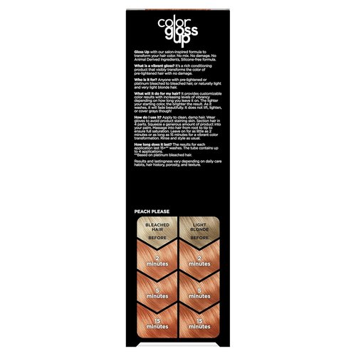 Clairol Color Gloss Up Temporary Hair Dye - Peach Please Shade | Single Pack for Vibrant Color