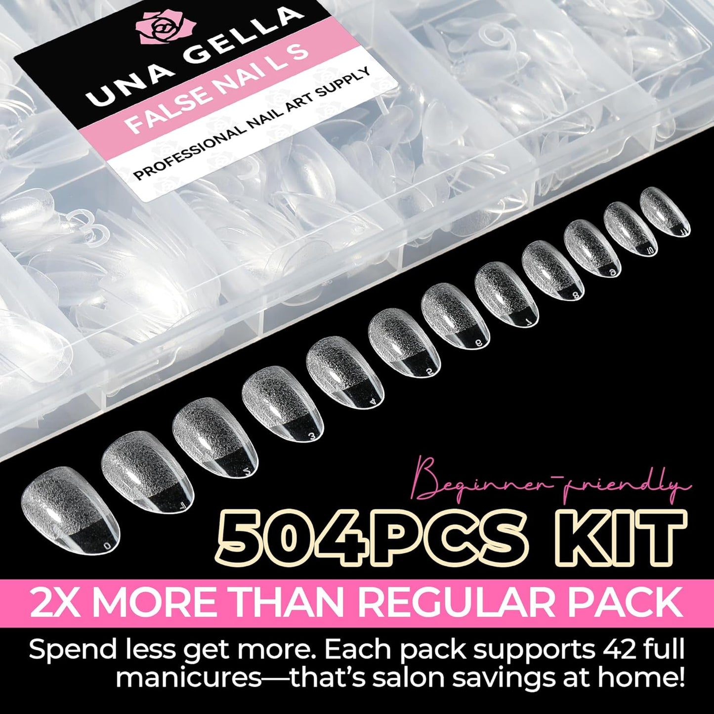 UNA GELLA Gel Nail Glue, Solid Nails Gl ue Gel 40g Lamp Curing Needed Soak Off G LUE Strong Nail G LUE G el for Acrylic Fake Nails Tips Extension Press On Nails for Gelly Tips