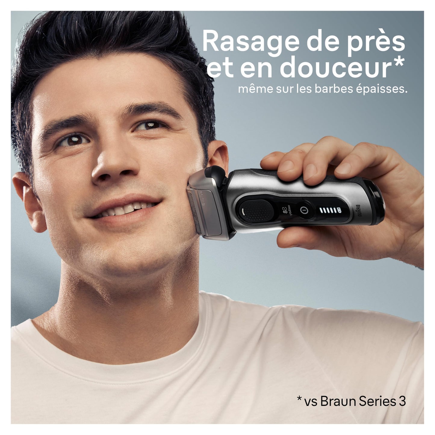 Braun Series 8 Electric Razor for Men, with 4+1 Shaving Elements & Precision Long Hair Trimmer, Close & Gentle Even on Dense Beards, Wet & Dry Electric Razor with 60min Runtime, 8517s Galvano Silver