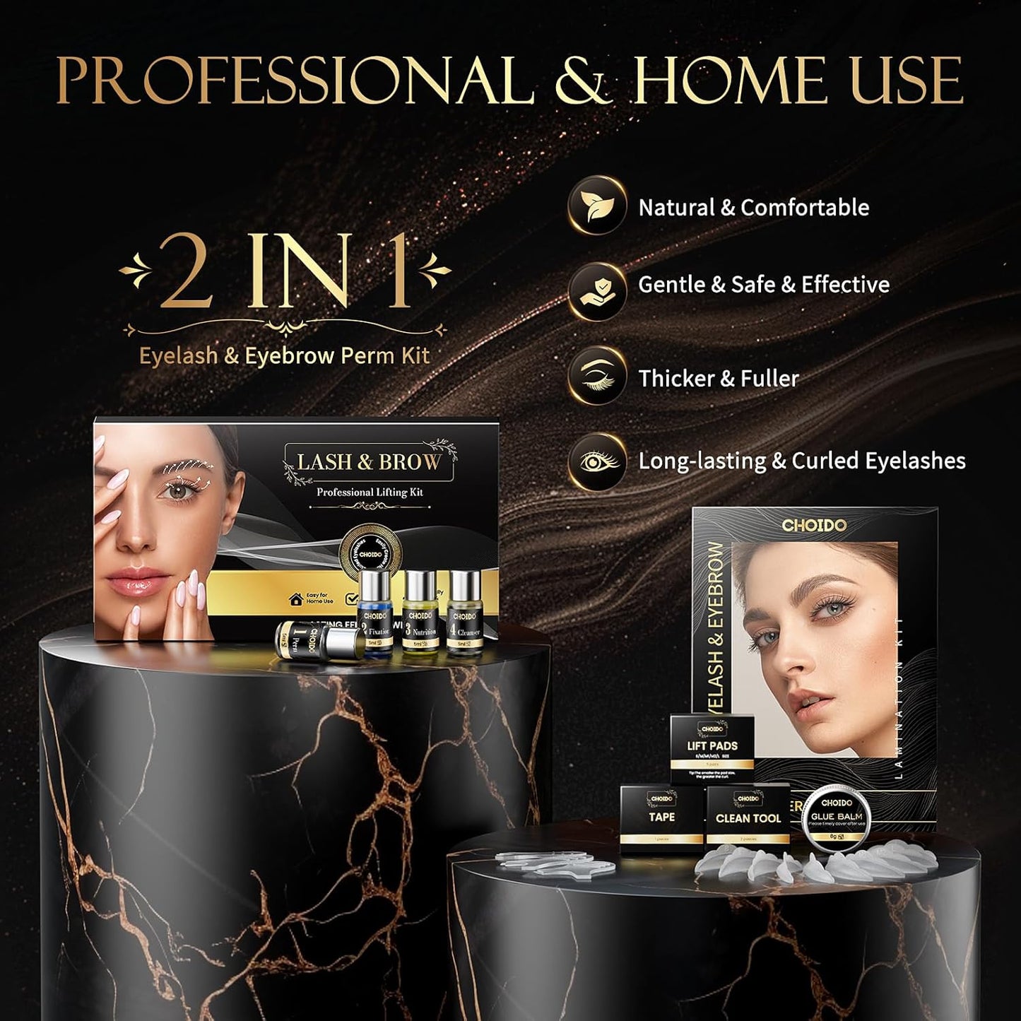 Skiennix Lash Lift & Eyebrow Lamination Kit - Professional 2-in-1 Eyelash Curling & Lifting Solution | Lasts 6-8 Weeks