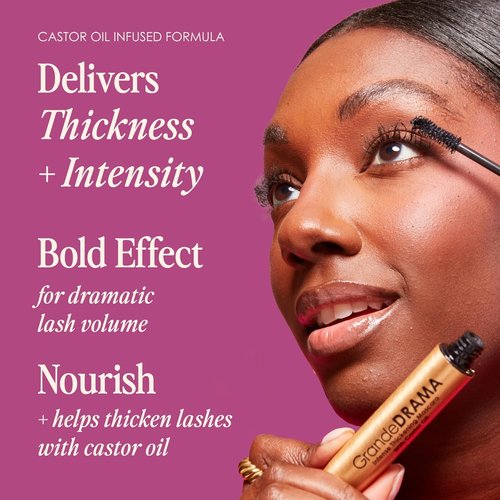 Grande Cosmetics GrandeDRAMA Intense Thickening Black Mascara - Volumizing, Conditioning Formula (0.32 oz)