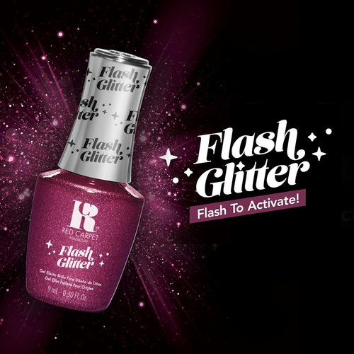 Red Carpet Manicure Flash Glitter Gel - Sparkling Nail Polish for Stunning Manicures | 0.5 oz