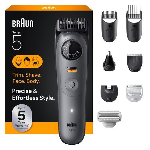 Braun Series 5 All-in-One Grooming Kit - Cordless Trimmer & Shaver for Men | Smooth Shave Head, AIO 5510