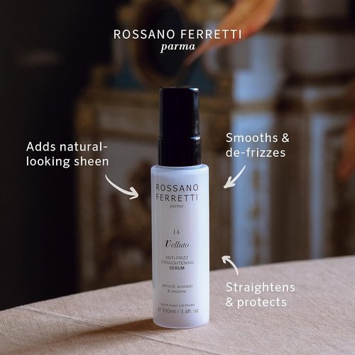 Rossano Ferretti Velluto Straightening Serum - Frizz Control & Hydration for Sleek Finish | 3.4 Fl Oz | Vegan & Cruelty-Free