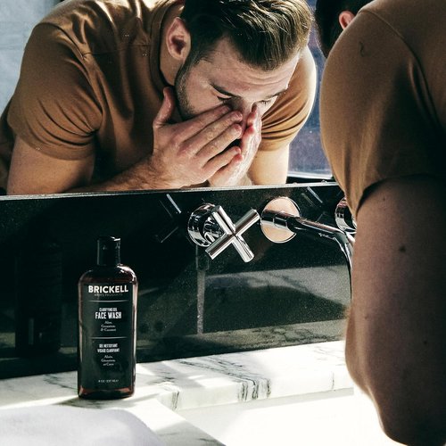 Brickell Men's Daily Elite Face Care Routine - Toner, Gel Wash, Scrub, Night Cream & More | Natural & Organic