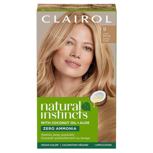 Clairol Natural Instincts Demi-Permanent Hair Dye - 9 Light Blonde Color, Single Pack