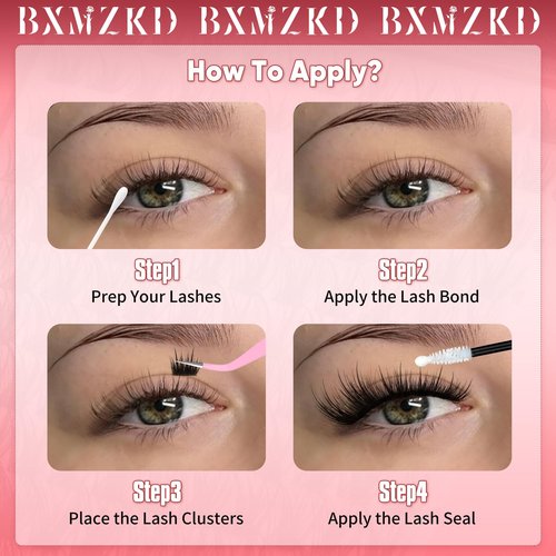Volume Lash Clusters Kit Wispy Cluster Lash Extensions Kit Volume Eyelash Clusters 10-20mm CD Curly Eyelash Extension Kit Wispy Individual Lashes Kit Thick Cluster Lashes by BXMZKD