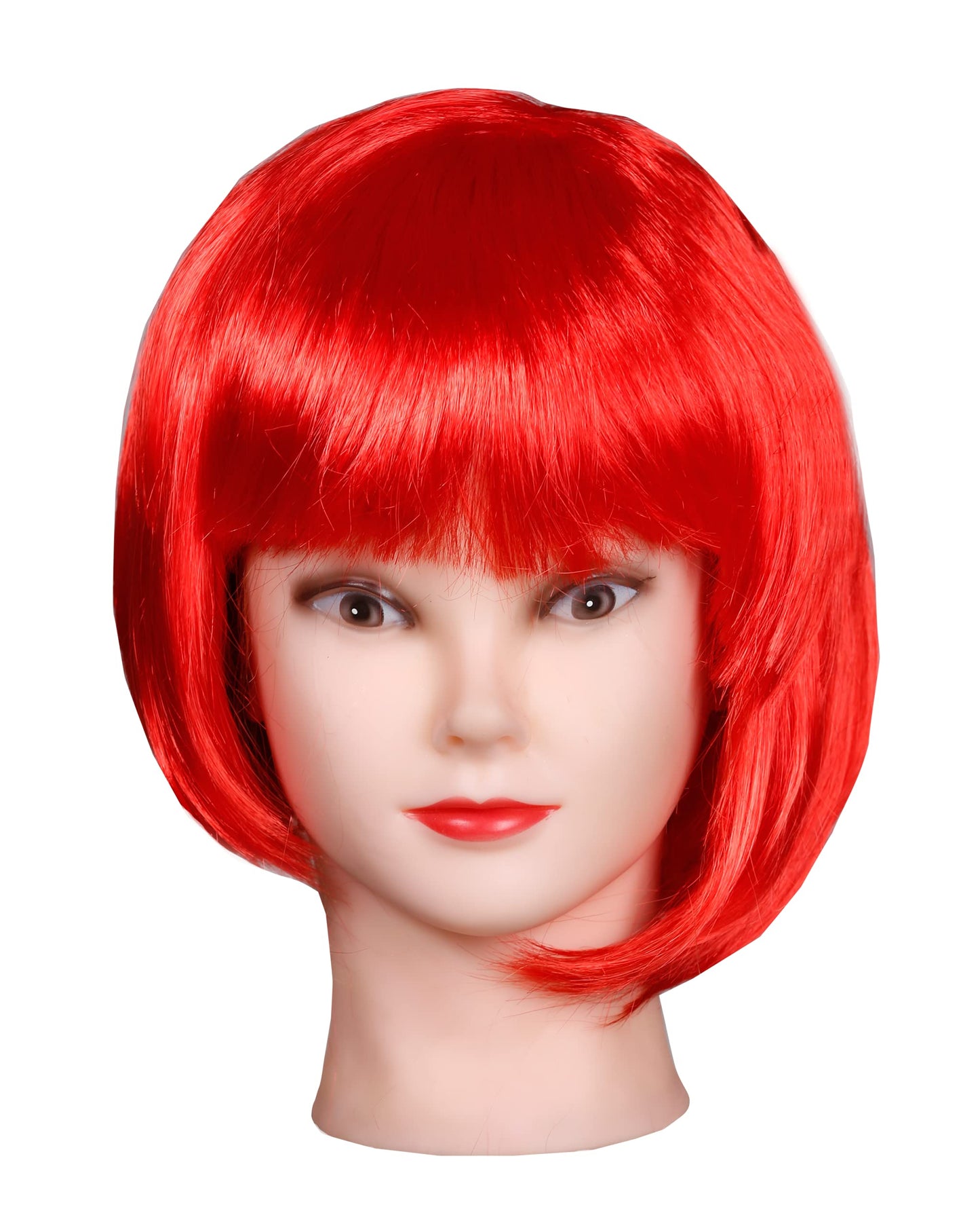 Matissa Short Straight 10" Bob Wig with Bangs Synthetic Fancy Dress Costume Halloween Party (Red)