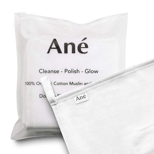 Ané Makeup Remover | 3-Pack Double-Sided Muslin & Microfiber Face Cleansing Cloths