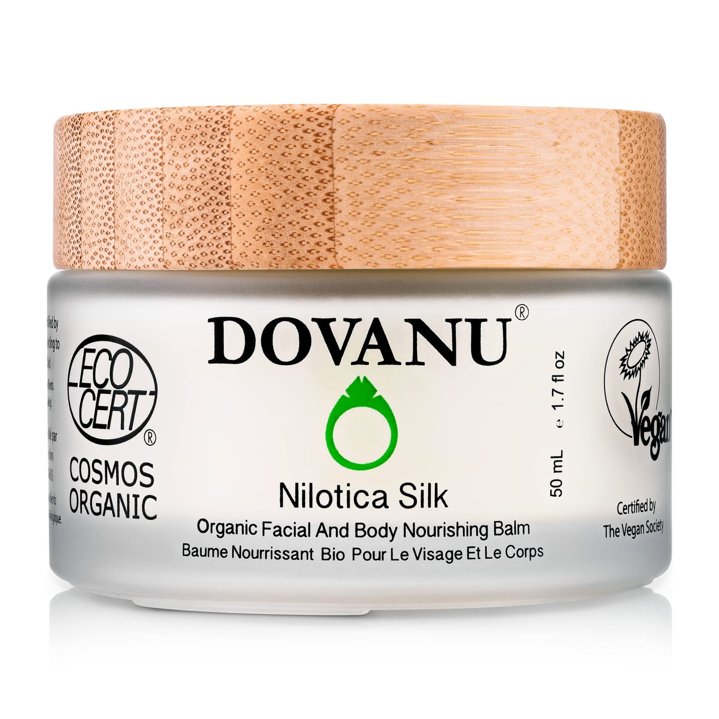 DOVANU Nilotica Silk East African Shea Butter Raw Organic & Vegan for All Skin Types - Ultimate Hydration & Repair - Paraben, GMO, & Fragrance Free - 1.7 fl oz Jar