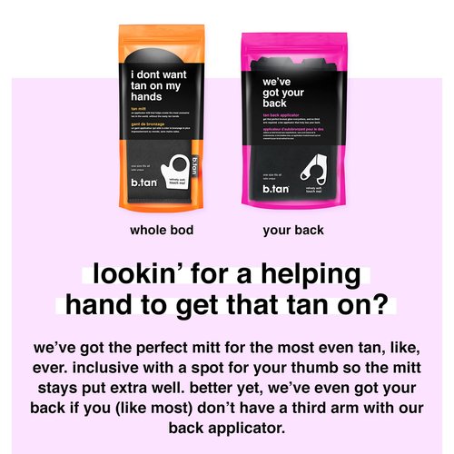 b.tan Self Tan Mitt | I Don't Want Tanner On My Hands - Sunless Tanning Applicator Glove w/Thumb, Streak-Free, Velvety Soft, Reusable, Face & Body, Great for Foam, Mousse, Gradual Lotion, & Drops