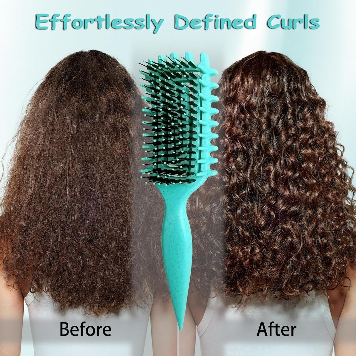 Skiennix Curl Defining Brush - Lightweight Curly Hair Brush for All Hair Types | Green