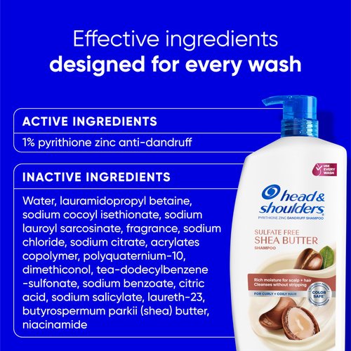 Head & Shoulders Shea Butter Dandruff Shampoo, Sulfate-Free, Rich Moisture, Curly & Coily Hair, 28.2oz