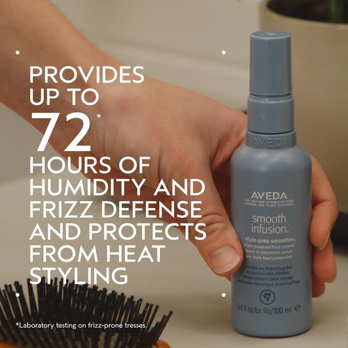 Aveda Smooth Infusion Style-Prep Smoother - Leave-In Anti-Frizz Serum | 72-Hour Frizz Control & Heat Protection | 98% Naturally Derived