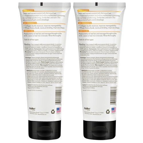 Hi-Pro-Pac Hair Mask | Intense Protein Treatment for Extremely Damaged Hair - 2-Pack, 8 fl oz